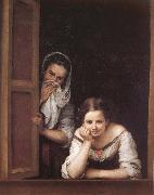 Bartolome Esteban Murillo, Two Women in a fonster